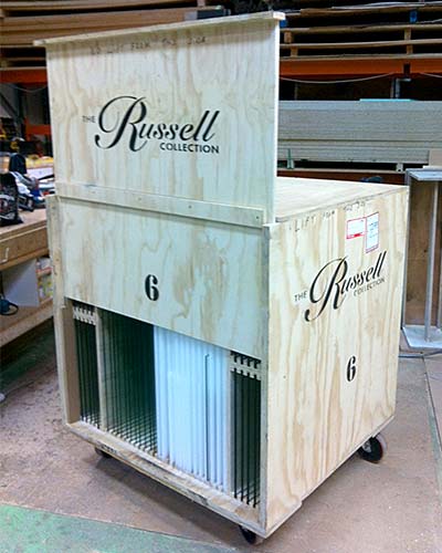 Custom crate with sliding panel